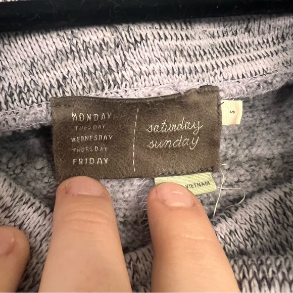 Anthropologie Saturday Sunday Marled Cowl Neck Pullover Sweatshirt Purple Gray S - Picture 9 of 9